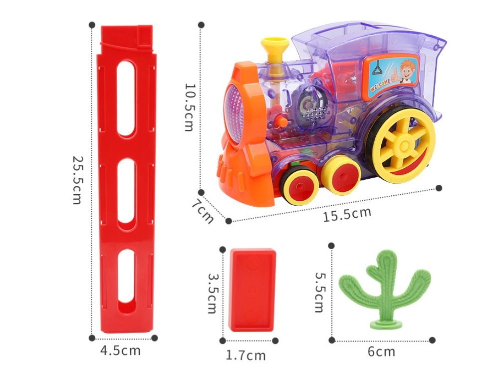 Motorized Automatic Domino Train Toy — Electric Domino Placer with 100 Colorful Pieces for Kids - Image 4