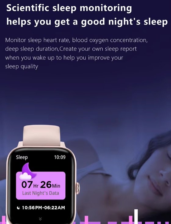 SmartWatch Men Women1.83inch BT Face Heart Rate Fitness Tracker - Image 7