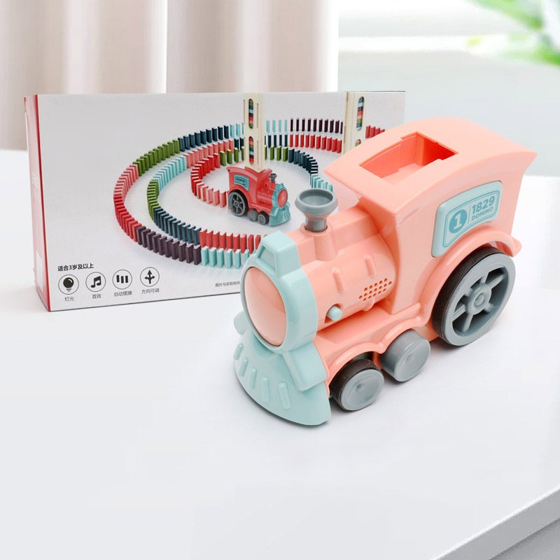 Motorized Automatic Domino Train Toy — Electric Domino Placer with 100 Colorful Pieces for Kids - Image 2
