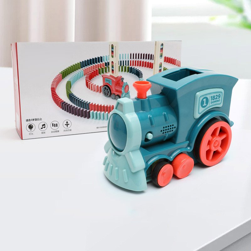 Motorized Automatic Domino Train Toy — Electric Domino Placer with 100 Colorful Pieces for Kids - Image 10