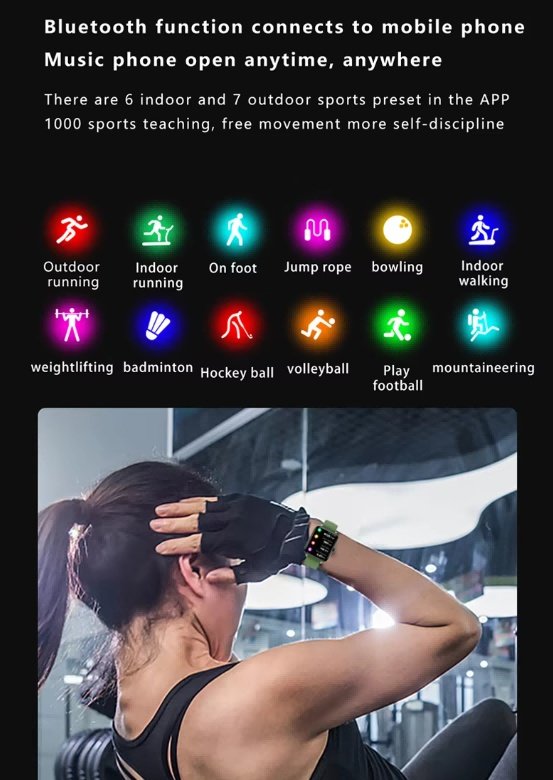 SmartWatch Men Women1.83inch BT Face Heart Rate Fitness Tracker - Image 5