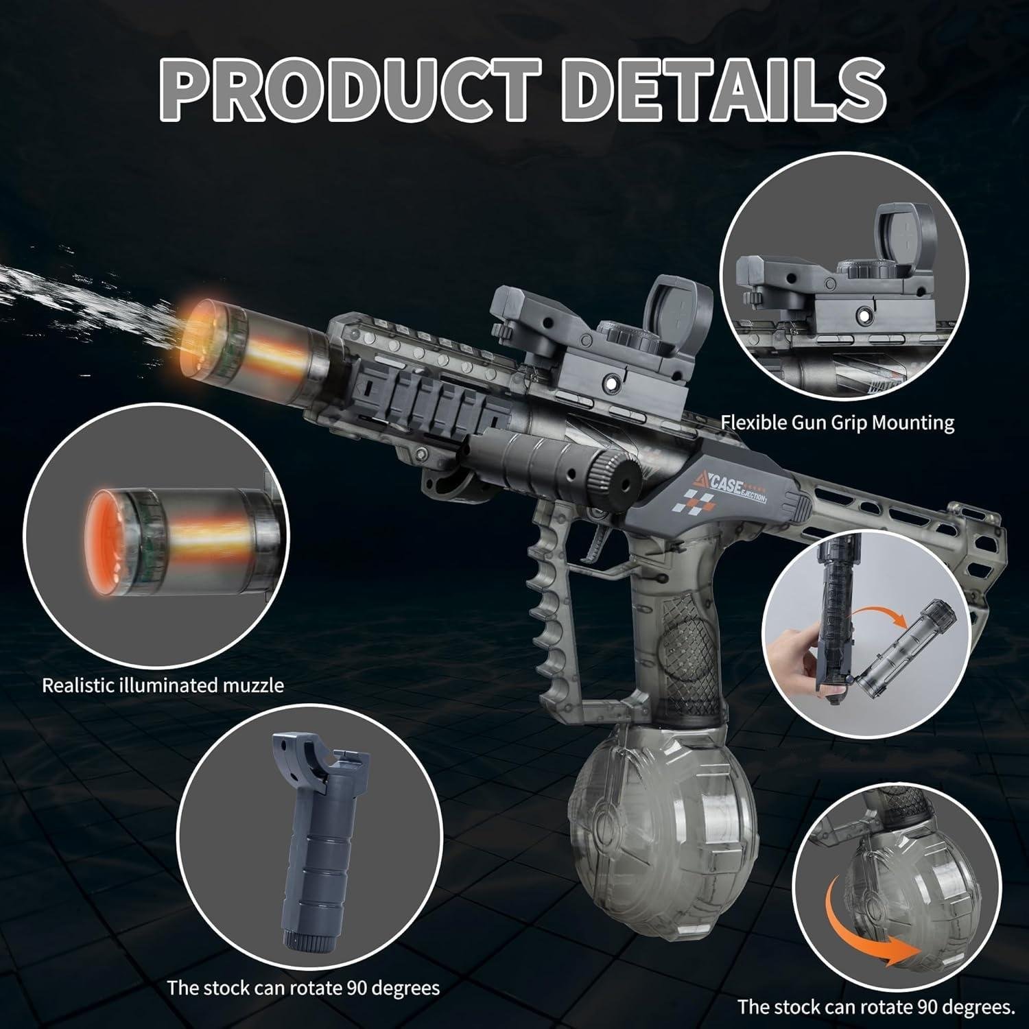 Tactical Rechargeable PyroRodent Hydro-Blaster, Summer Pool Party Water Fight Gift - Image 2