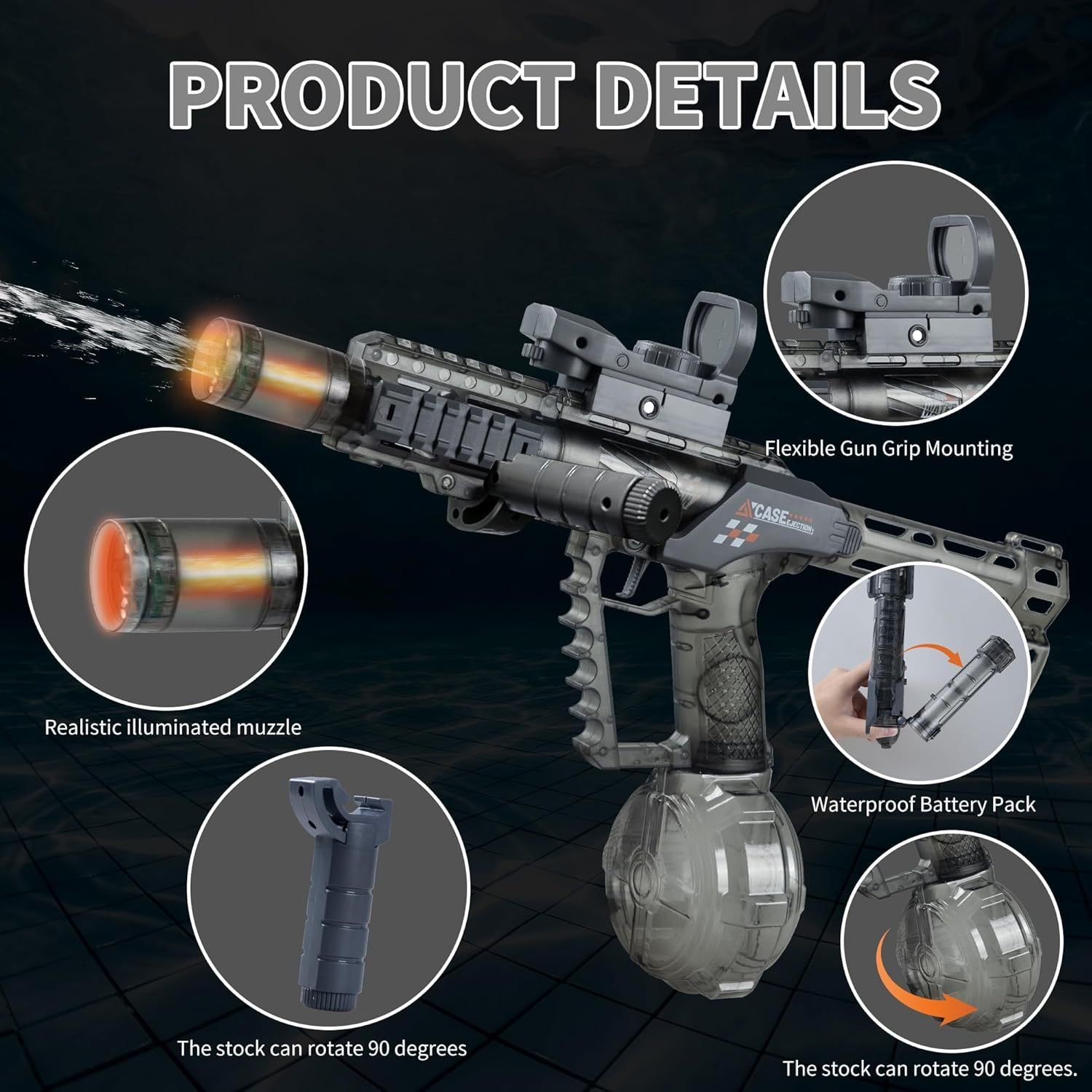 Tactical Rechargeable PyroRodent Hydro-Blaster, Summer Pool Party Water Fight Gift - Image 4