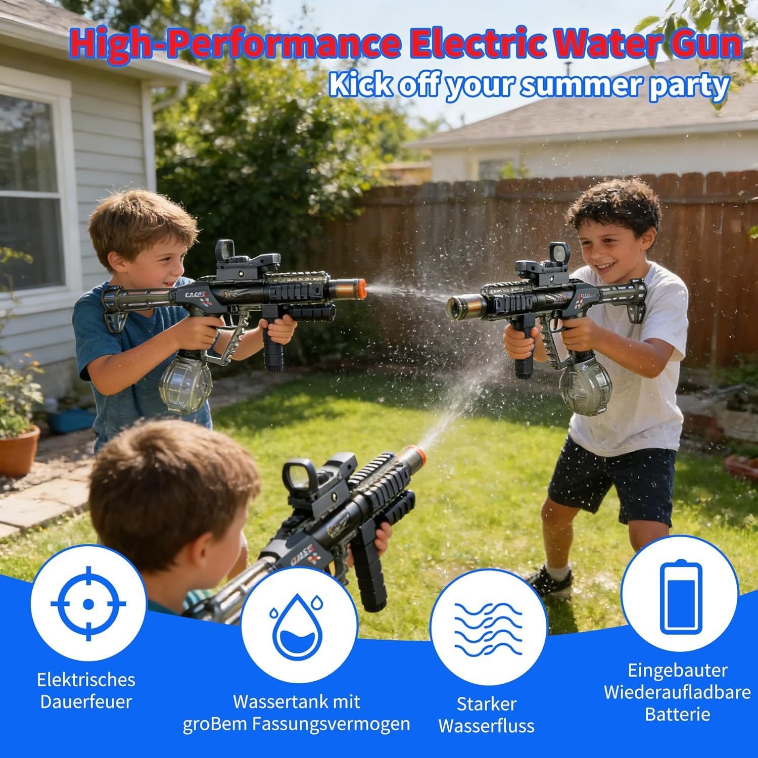 Tactical Rechargeable PyroRodent Hydro-Blaster, Summer Pool Party Water Fight Gift - Image 7