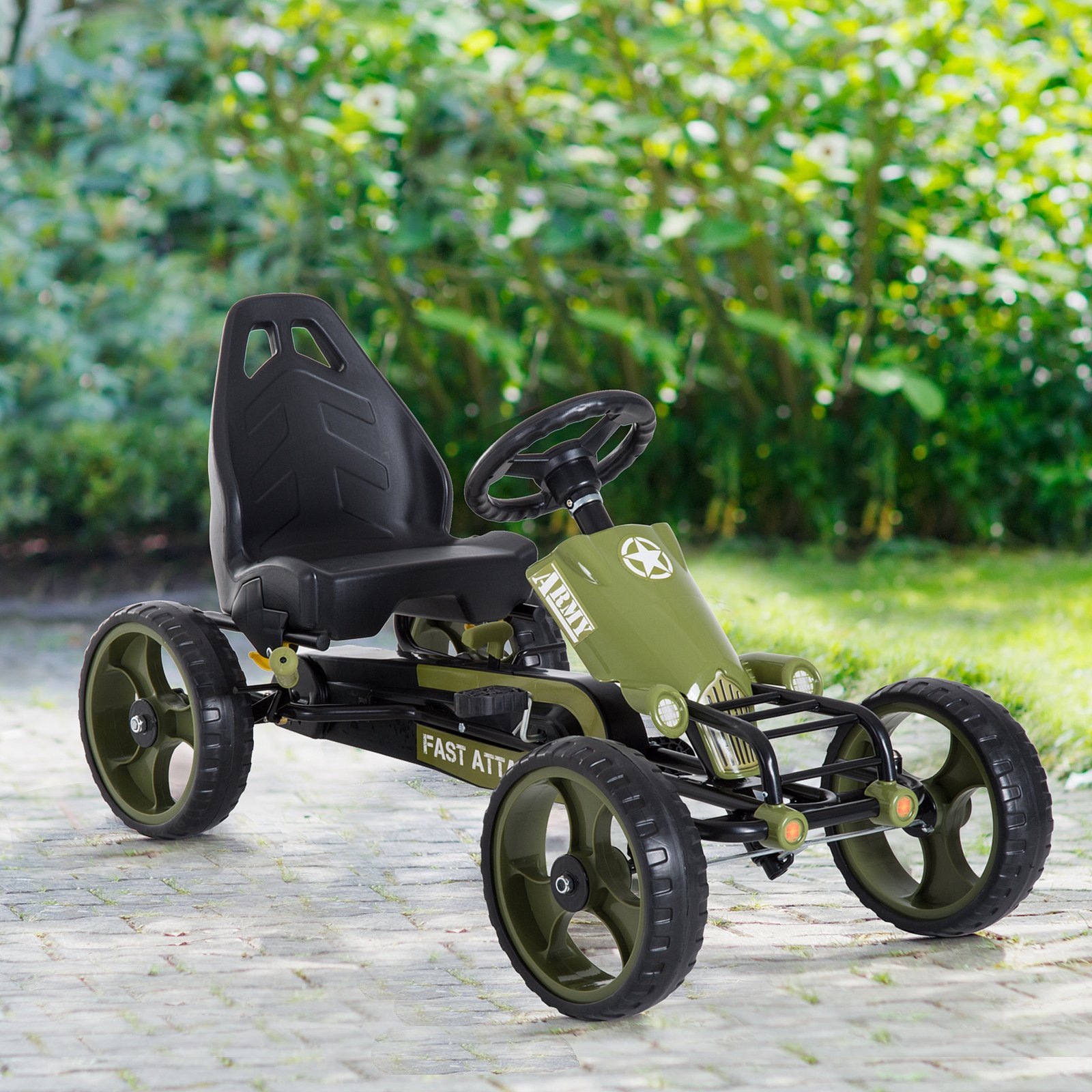 Pedal Go Kart for Kids with Adjustable Seat for 3-6 Year Old Boys and Girls, Green - Image 5
