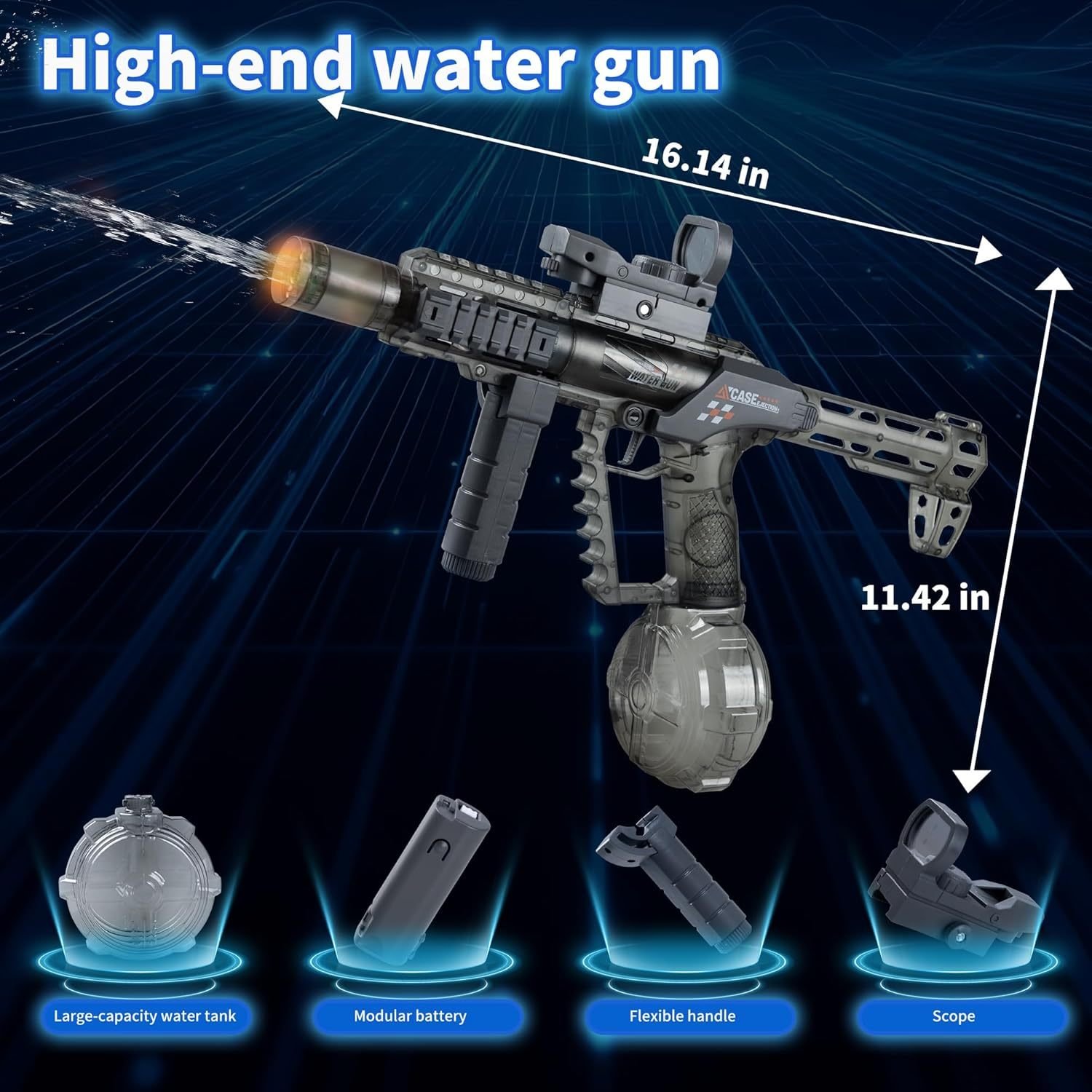 Tactical Rechargeable PyroRodent Hydro-Blaster, Summer Pool Party Water Fight Gift - Image 9
