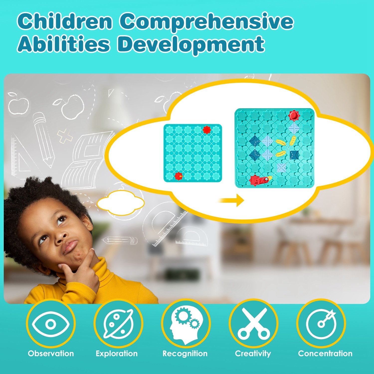 1Pc Kids Logical Road Builder Toy Brain Teasers Puzzles Montessori Toys Preschool Educational Learning Toys Puzzle STEM Board Game For 3 To 8 Years Old Boys Girls Birthday Gift - Image 2