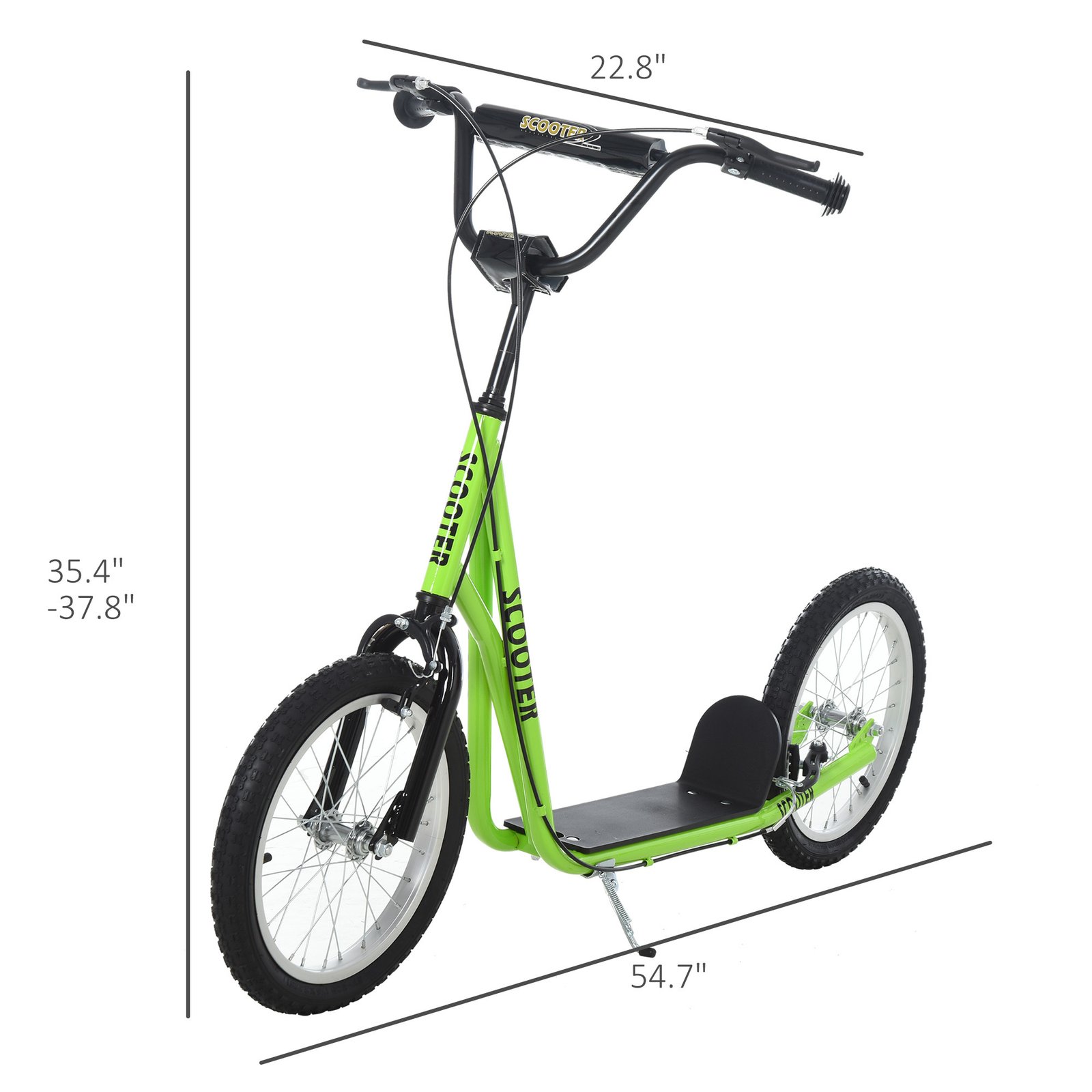 Youth Scooter Kick Scooter for Kids 5+ with Adjustable Handlebar Front and Rear Dual Brakes, Light Green - Image 5