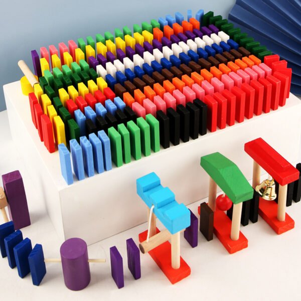 Wooden Rainbow Domino Building Set