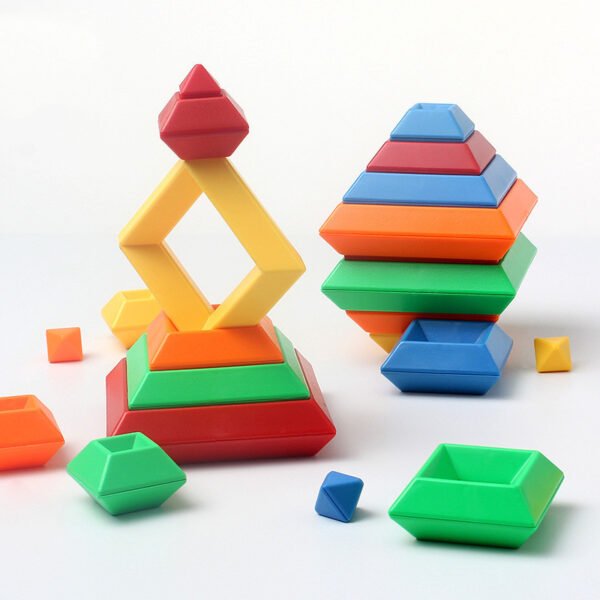 Wooden Rainbow Stacking Tower