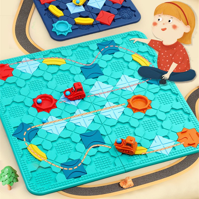 Road Builder Logic Maze Board Game for Kids