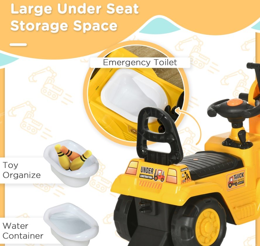 3-in-1 Ride-On Excavator, Scooter & Pull Cart - Image 3