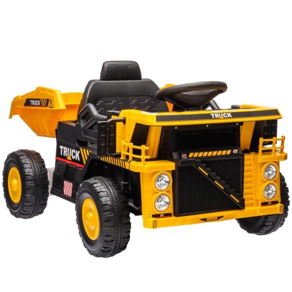 12V Kids Ride-On Dump Truck with Electric Dump Bed and Shovel