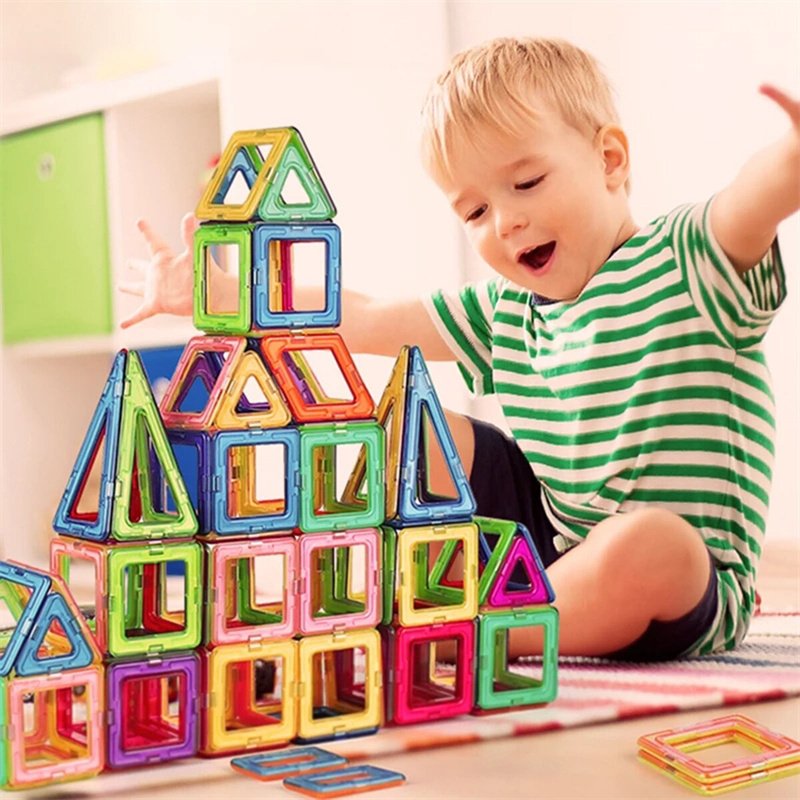 Magnetic Building Tiles Construction Set for Kids, 60–184 Pieces - Image 3