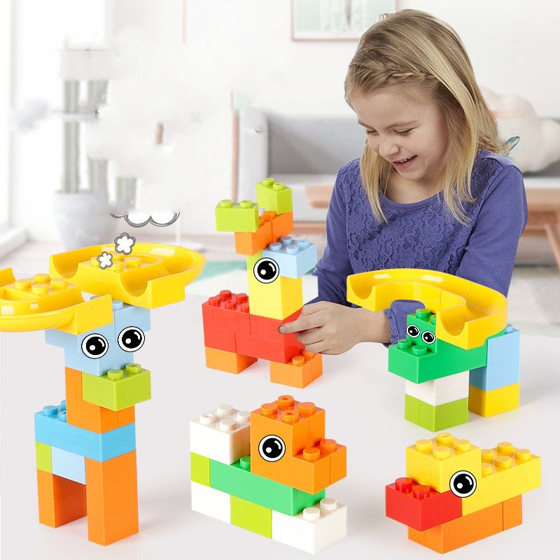Marble Race Run Building Block Set with Funnel Slides - Image 4