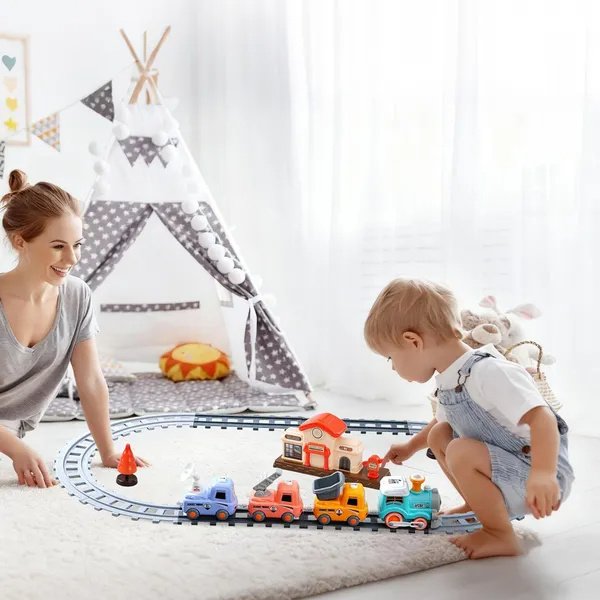 Electric Train Set with Smoke, Lights, Sound and Remote, Ages 3–6 - Image 6