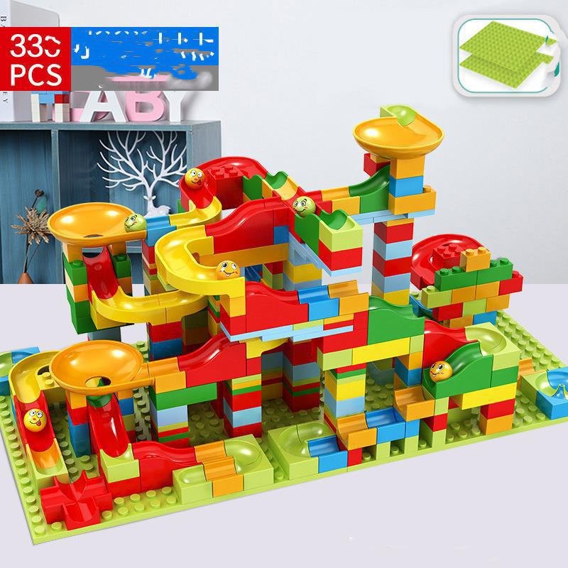 Marble Race Run Building Block Set with Funnel Slides - Image 9