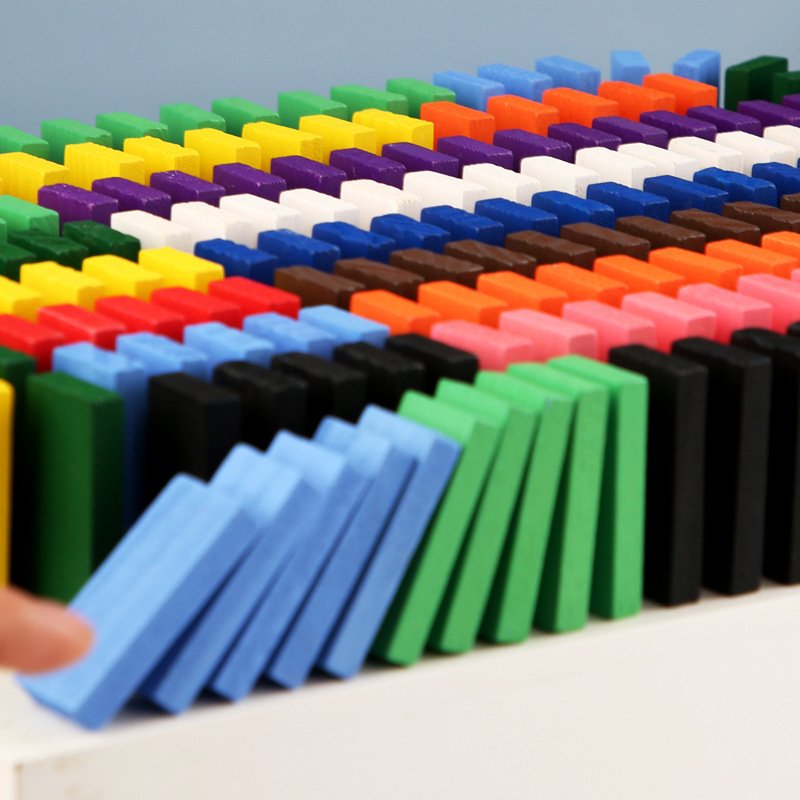 Wooden Rainbow Domino Building Set - Image 5
