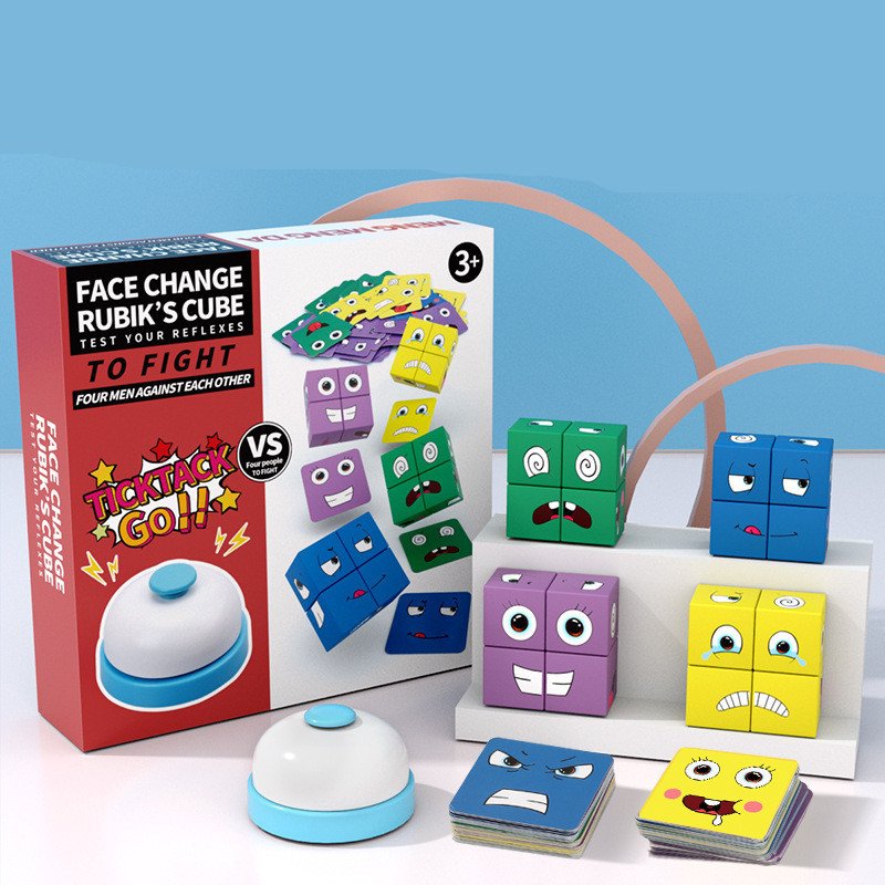 Wooden Face-Matching Puzzle Blocks - Image 4