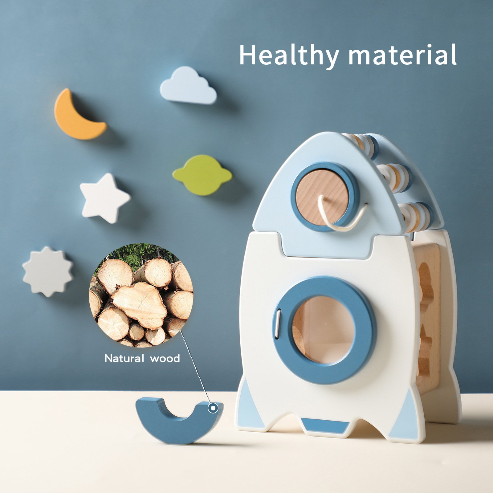 Montessori Rocket Busy Box Learning Toy - Image 4