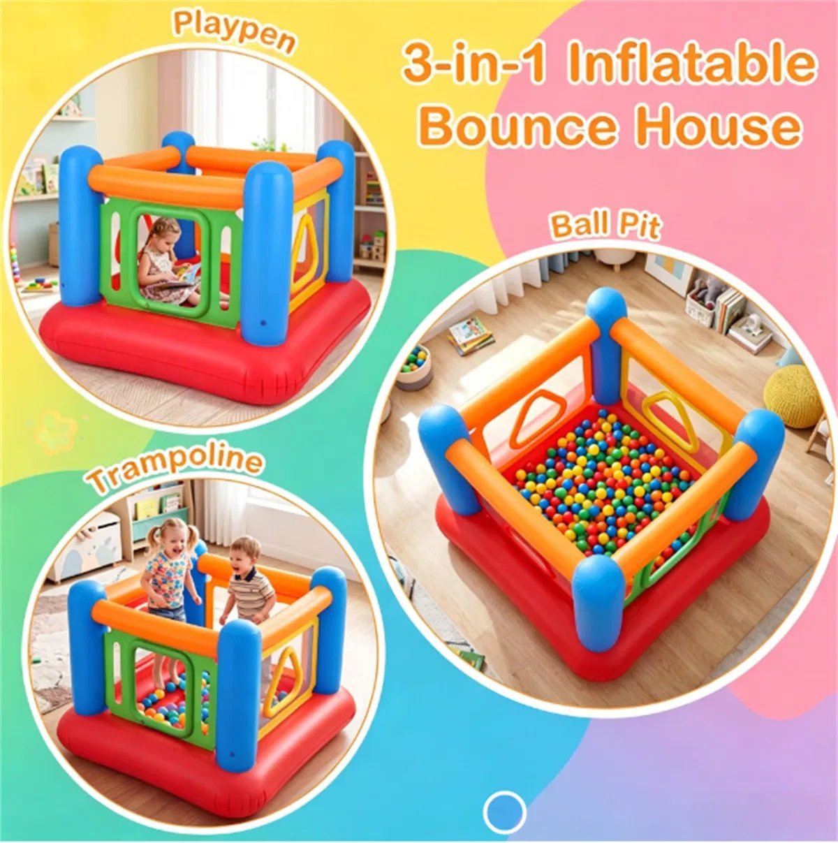 3-in-1 Inflatable Bounce House for Kids, Ages 3+ - Image 4