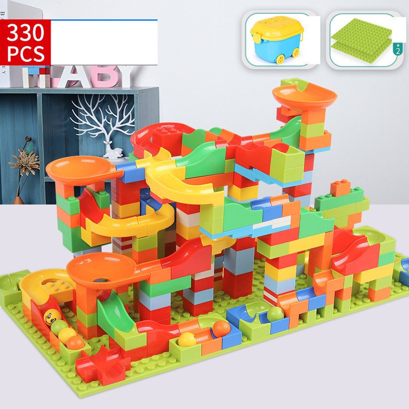Marble Race Run Building Block Set with Funnel Slides - Image 8