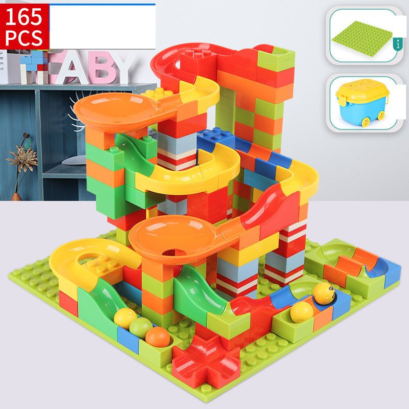 Marble Race Run Building Block Set with Funnel Slides - Image 7