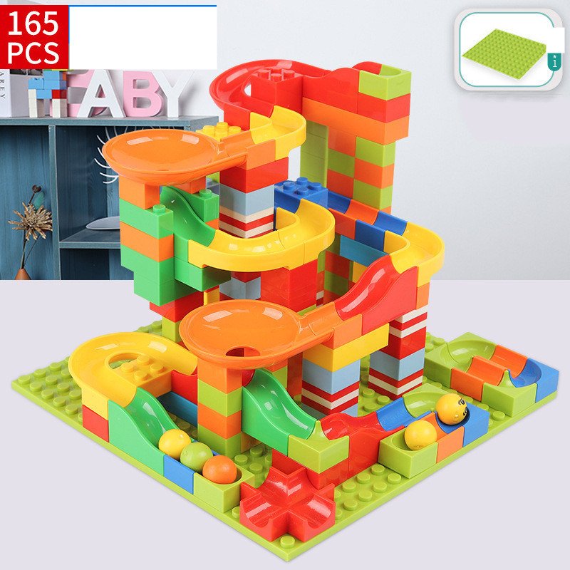 Marble Race Run Building Block Set with Funnel Slides - Image 10