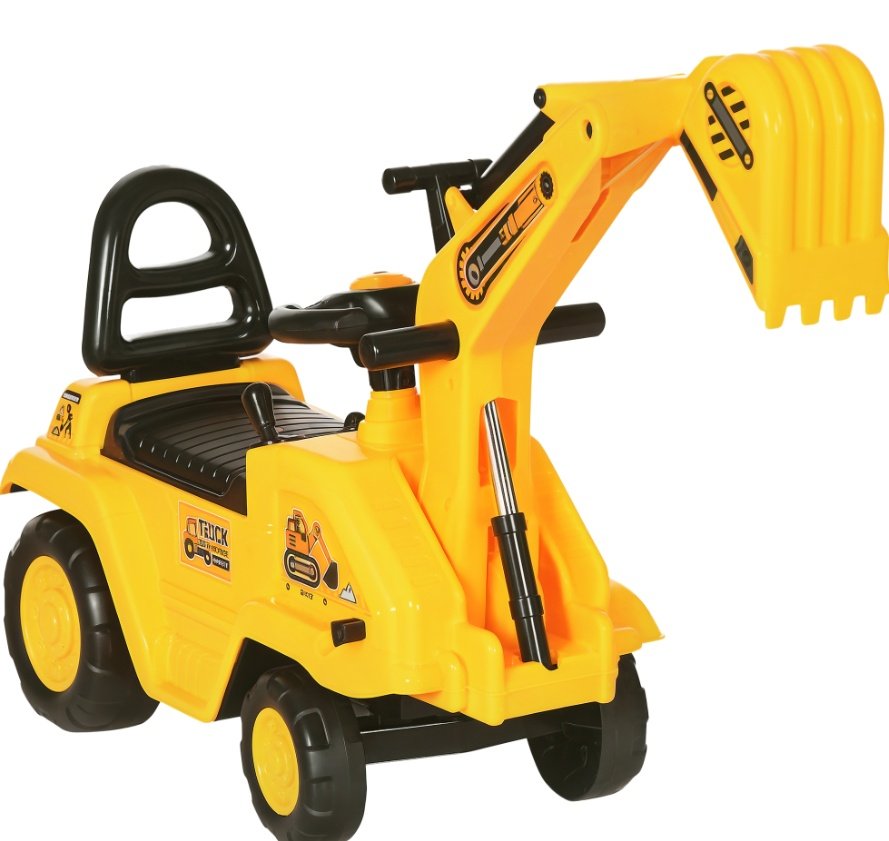 3-in-1 Ride-On Excavator, Scooter & Pull Cart - Image 7