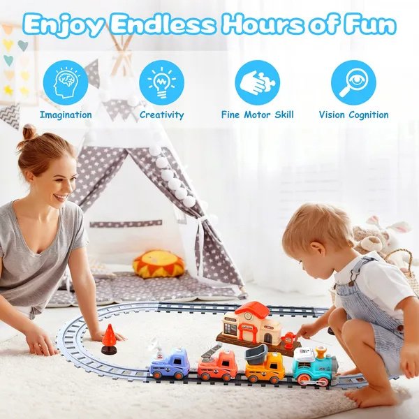 Electric Train Set with Smoke, Lights, Sound and Remote, Ages 3–6 - Image 10