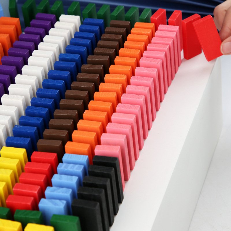 Wooden Rainbow Domino Building Set - Image 4