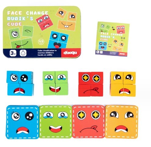 Wooden Face-Matching Puzzle Blocks - Image 7