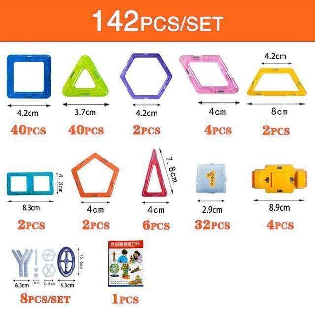Magnetic Building Tiles Construction Set for Kids, 60–184 Pieces - Image 10