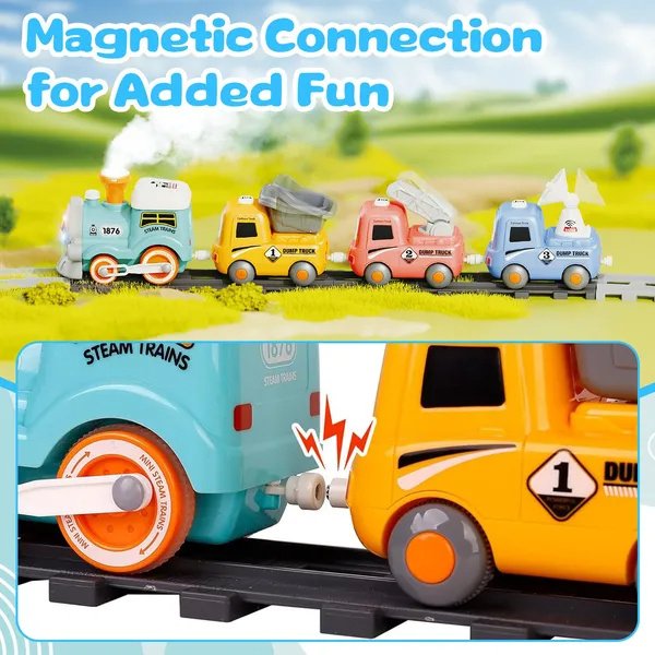 Electric Train Set with Smoke, Lights, Sound and Remote, Ages 3–6 - Image 3