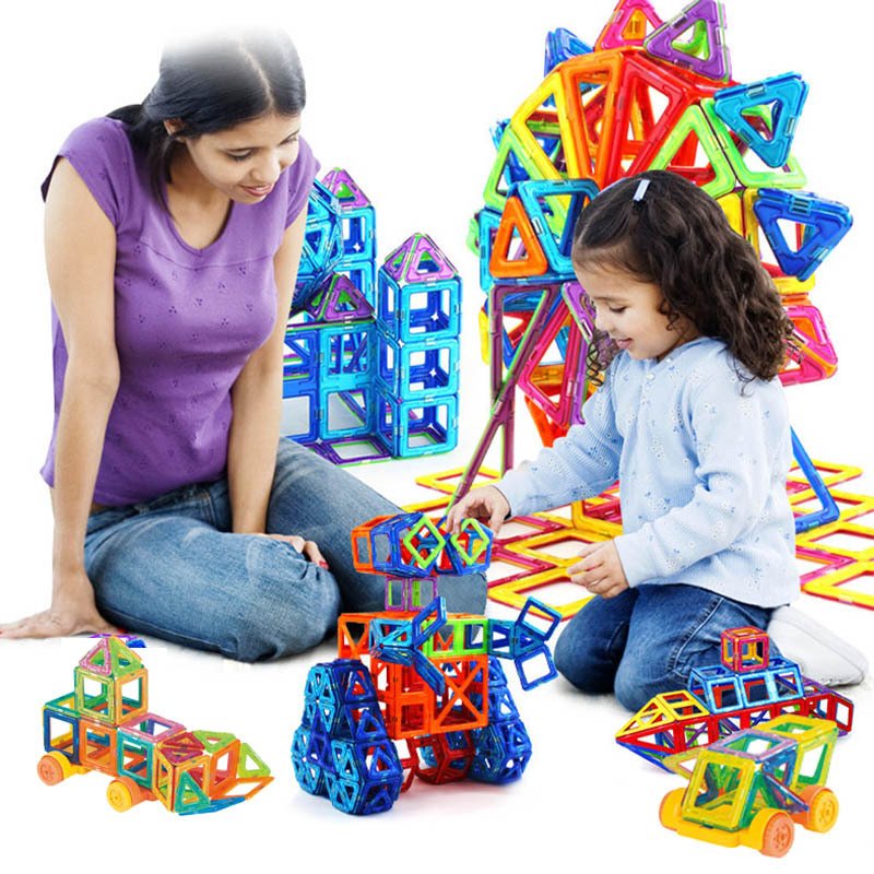 Magnetic Building Tiles Construction Set for Kids, 60–184 Pieces - Image 4