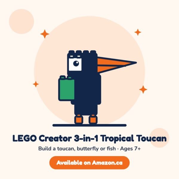 LEGO Creator 3-in-1 Wild Animals: Tropical Toucan (31173), available on Amazon.ca (illustration)